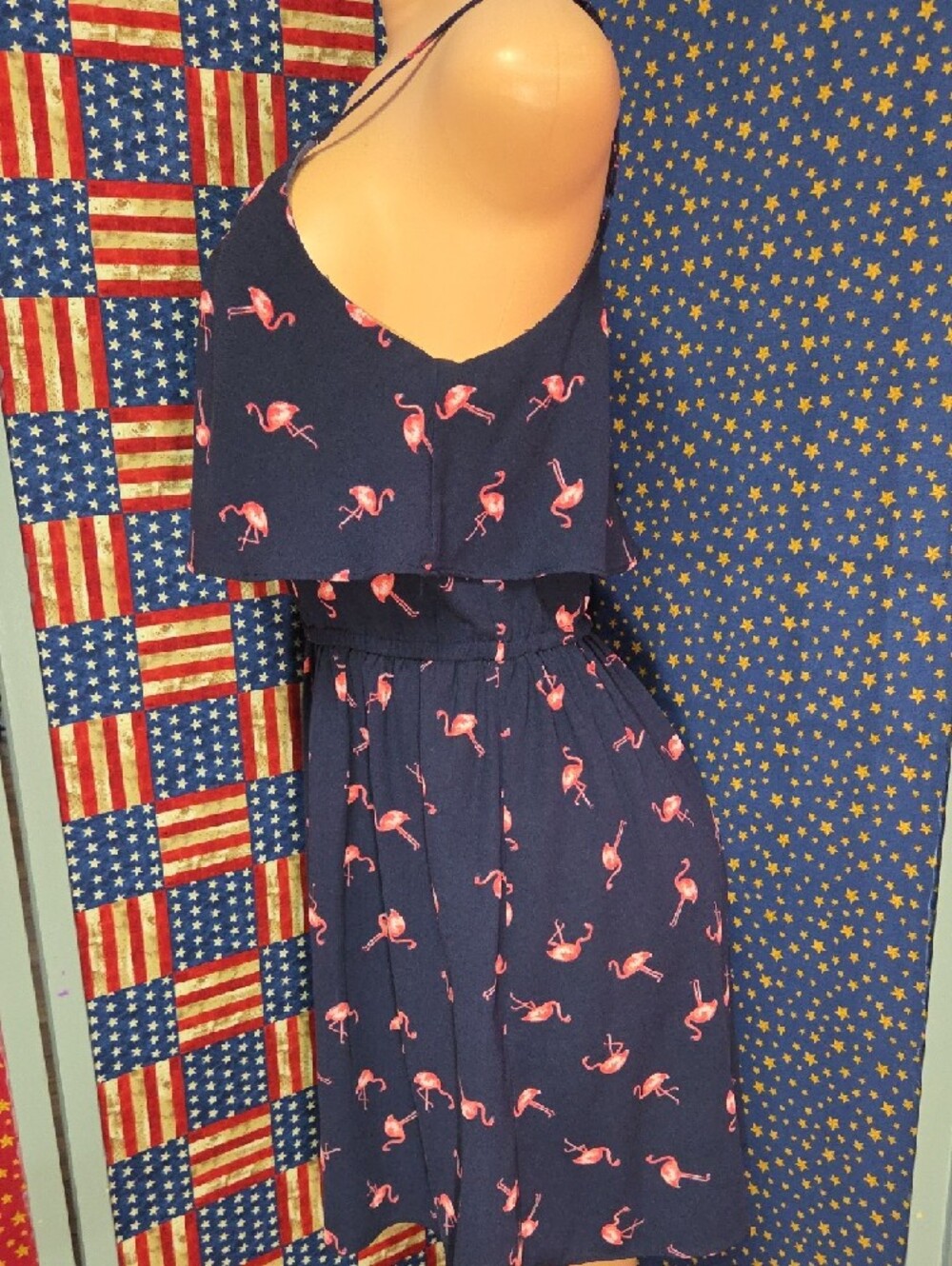 Elle Navy Dress with Pink Flamingo Print - Picture 6 of 6